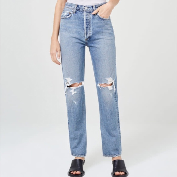 Aritzia Agolde 90’s Pinch Waist High Rise Straight Jeans in Rule Size 23 - Picture 3 of 12